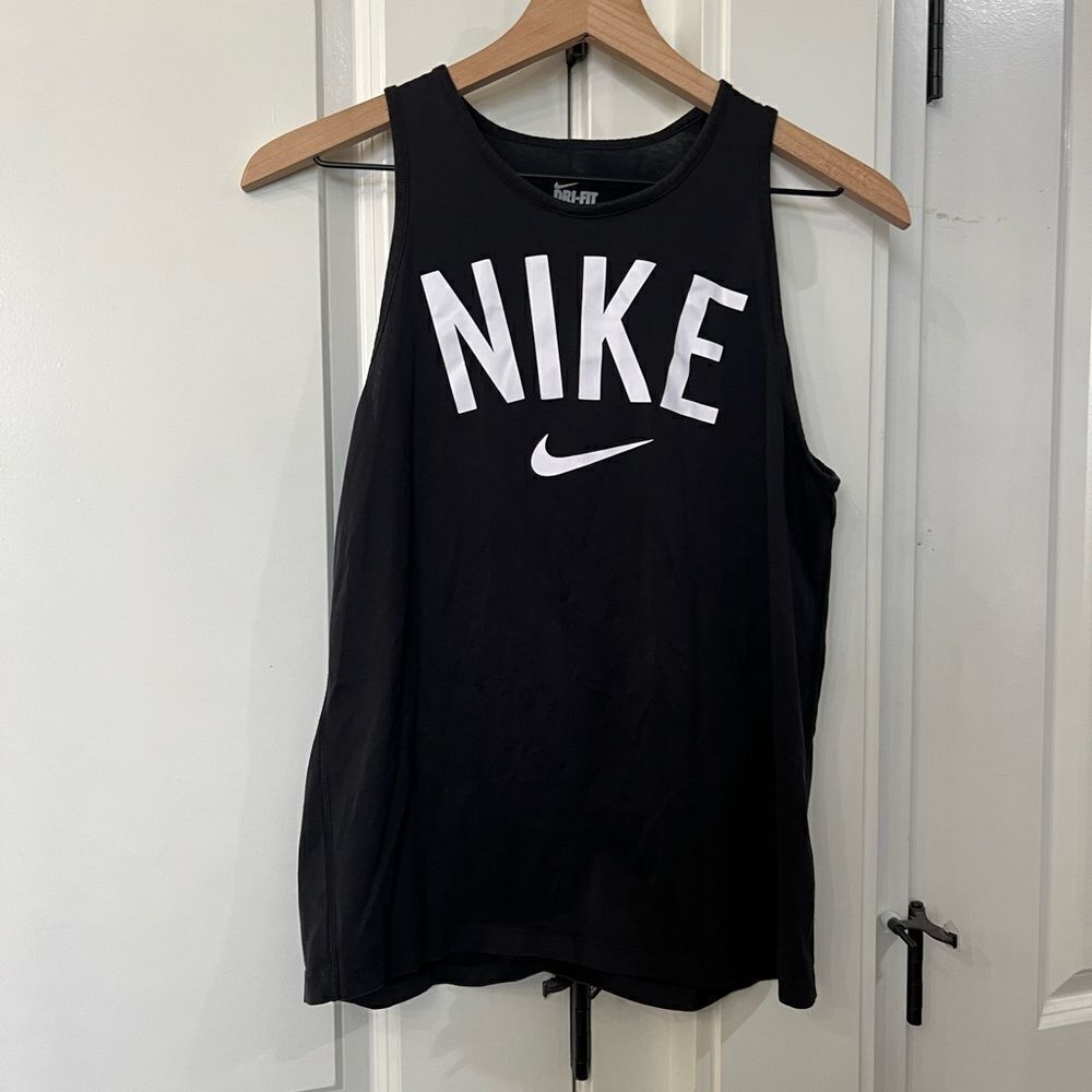 Nike womens tank top workout shirt black and white size small